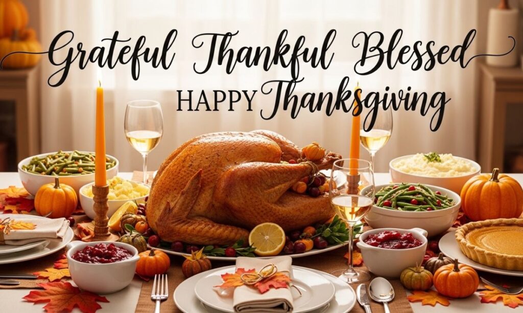 Grateful Thankful Blessed Happy Thanksgiving