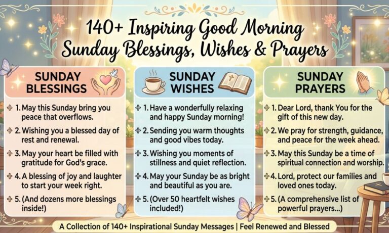 140+Inspiring Good Morning Sunday Blessings, Wishes & Prayers