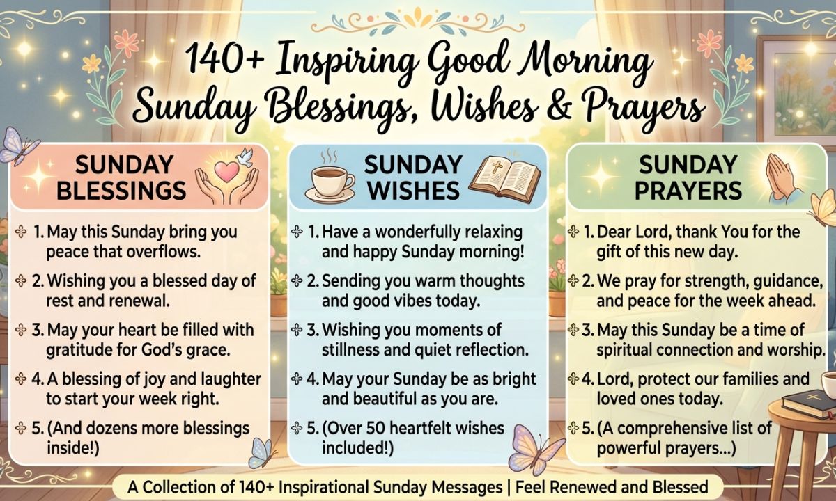 140+Inspiring Good Morning Sunday Blessings, Wishes & Prayers