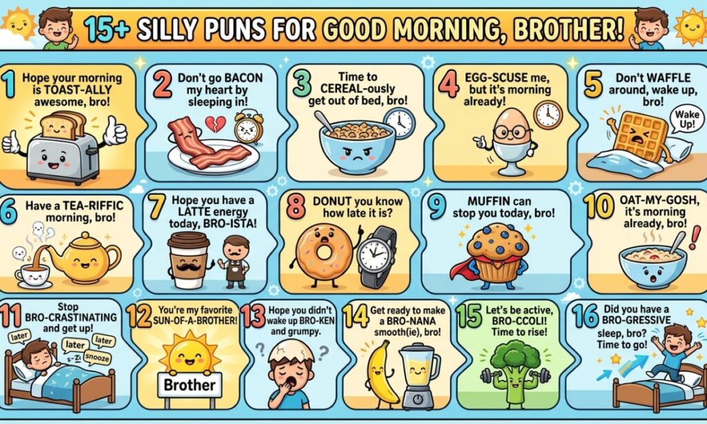 15+ Silly Puns for Good Morning, Brother