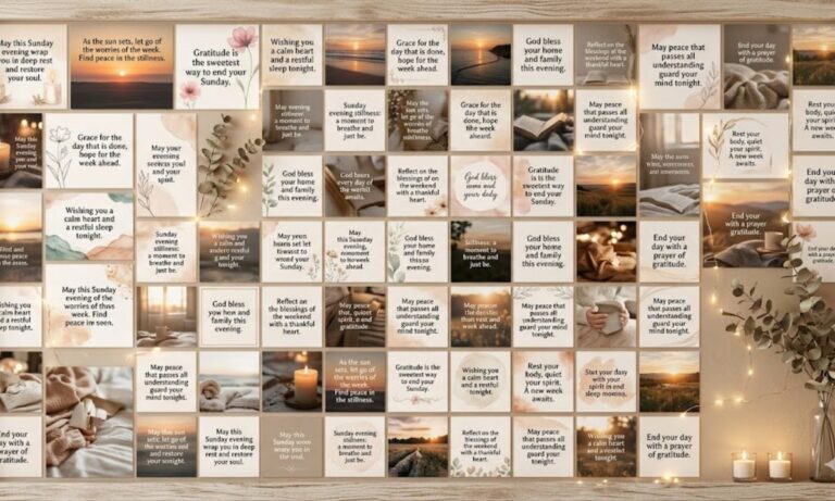 150+ Peaceful Sunday Evening Blessings & Quotes to End Your Day with Grace