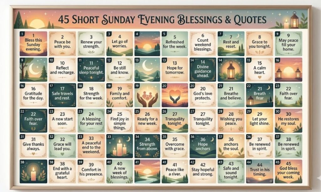 45 Short Sunday Evening Blessings & Quotes