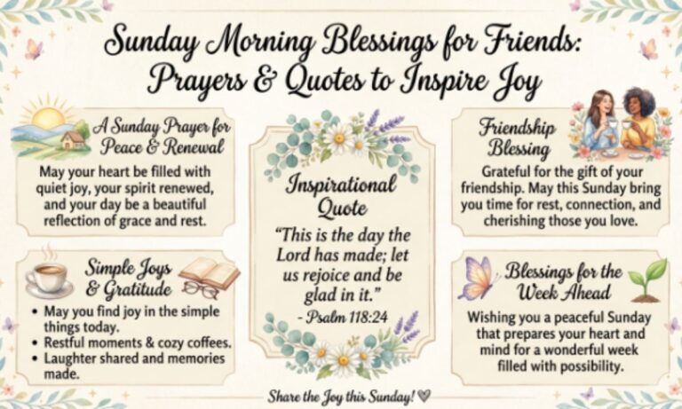 450+ Sunday Morning Blessings for Friends Prayers & Quotes to Inspire Joy