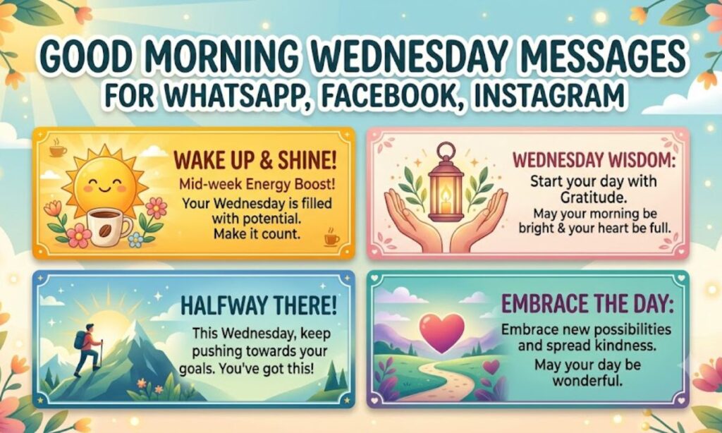 Good Morning Wednesday Messages for WhatsApp, Facebook & Instagram