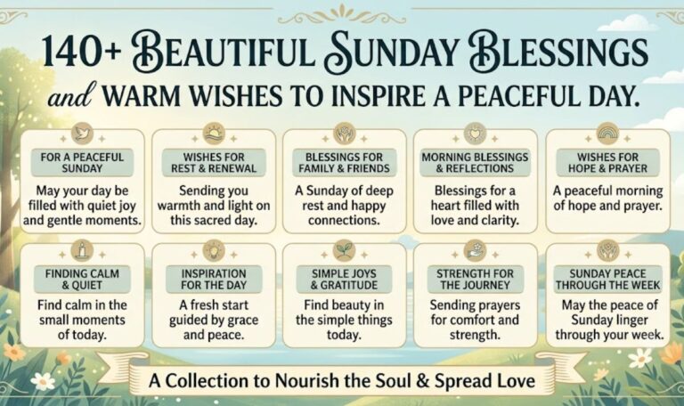 140+Beautiful Sunday Blessings and Warm Wishes to Inspire a Peaceful Day
