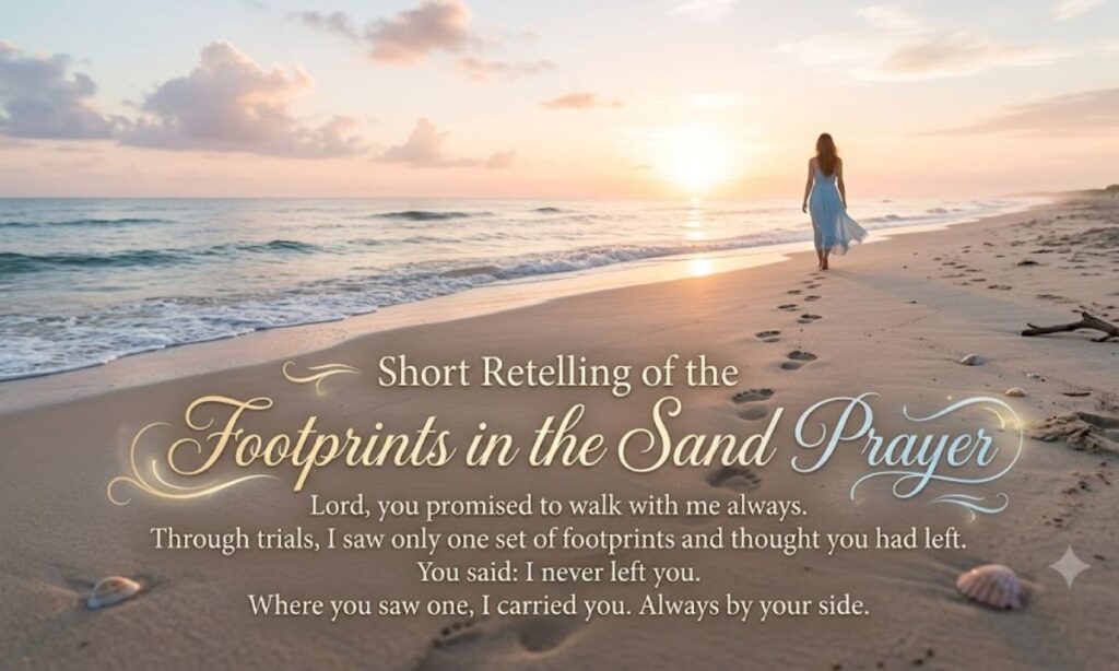 Short Retelling of the Footprints in the Sand Prayer